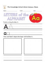 Alphabet A Practice