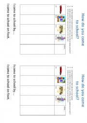 English Worksheet: How do you come to school