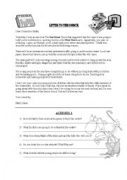 English Worksheet: Exposition Letter Activity