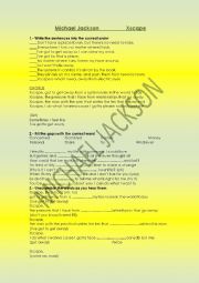 English Worksheet: Xscape by Michael Jackson