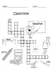 English Worksheet: Back to School Puzzle