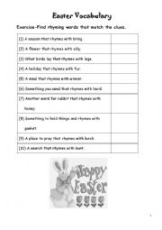 English Worksheet: Easter Vocabulary