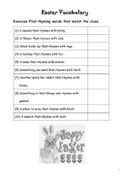 English Worksheet: Easter Vocabulary
