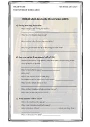 English Worksheet: Dorian Gray directed by Oliver Parker (2009) worksheet 1