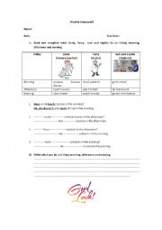 English Worksheet: Daily routine