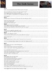 English Worksheet: The Sixth Sense