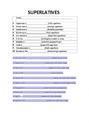 English Worksheet: superlatives quiz