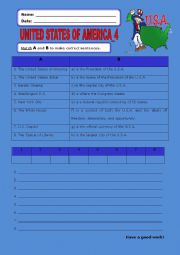 English Worksheet: United States of America:4