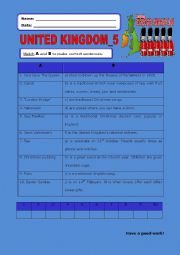 English Worksheet: United Kingdom:5