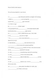 English Worksheet: present perfect and past simple