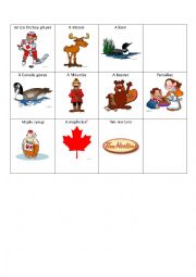 English Worksheet: Canadian Symbols Memory Game