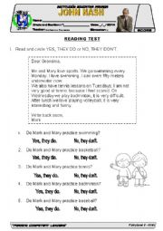 English Worksheet: Reading Comprehension