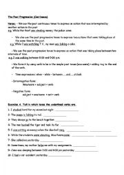 English Worksheet: The Past Progressive