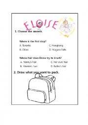 English Worksheet: Eloises summer vacation