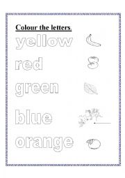 English Worksheet: Colour the colours.