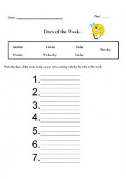 Days of the Week