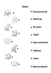 English Worksheet: Classroom commands