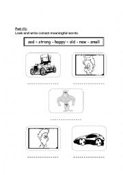 English Worksheet: adjectives