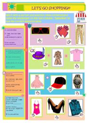 English Worksheet: Lets go shopping