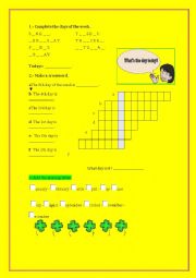 English Worksheet: Months and dates