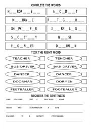 English Worksheet: jobs