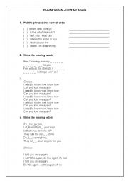 English Worksheet: John Newman - Love me again worksheet
