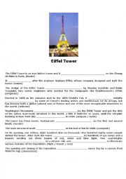 English Worksheet: Eiffel Tower