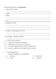 English Worksheet: Fairy tale elements