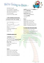 English Worksheet: were going to Ibiza - 