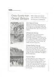 English Worksheet: Great Sports from Britain