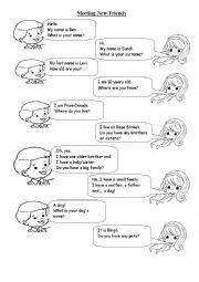 English Worksheet: Meeting New friends