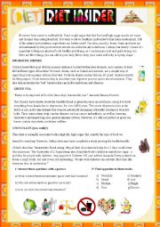 English Worksheet: DIET INSIDER