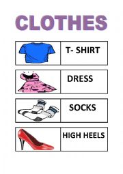 English Worksheet: Clothes - flashcards