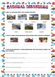 English Worksheet: NATURAL DISASTERS ( WITH AUDIO)