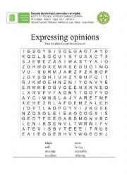 English Worksheet: Adjectives expressing opinions