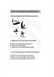 English Worksheet: Comprehension sport
