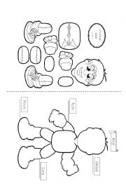 English Worksheet: Body parts boy