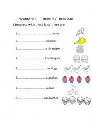 English Worksheet: Exercises with There is / There are
