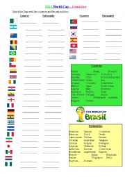 English Worksheet: World Cup - Flags