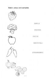 English Worksheet: Fruits Match
