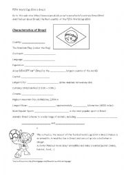 English Worksheet: Football World cup Brazil