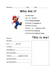 English Worksheet: My name is