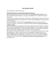 English Worksheet: HALLOWEEN HISTORY