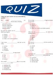 English Worksheet: Printable Quizzes