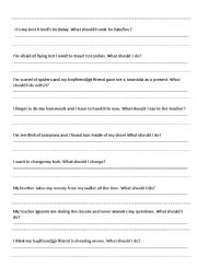 English Worksheet: Giving advice Situations