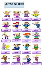 English Worksheet: Guess who