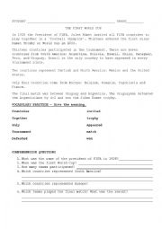English Worksheet: First World Cup