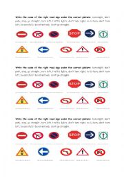 English Worksheet: Must or mustnt - road signs 