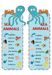 English Worksheet: sea animals