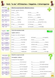 English Worksheet: Verb to be practise 